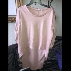 Annette Nordstrom Blush Pink Popover Tunic Mini Dress NWT M